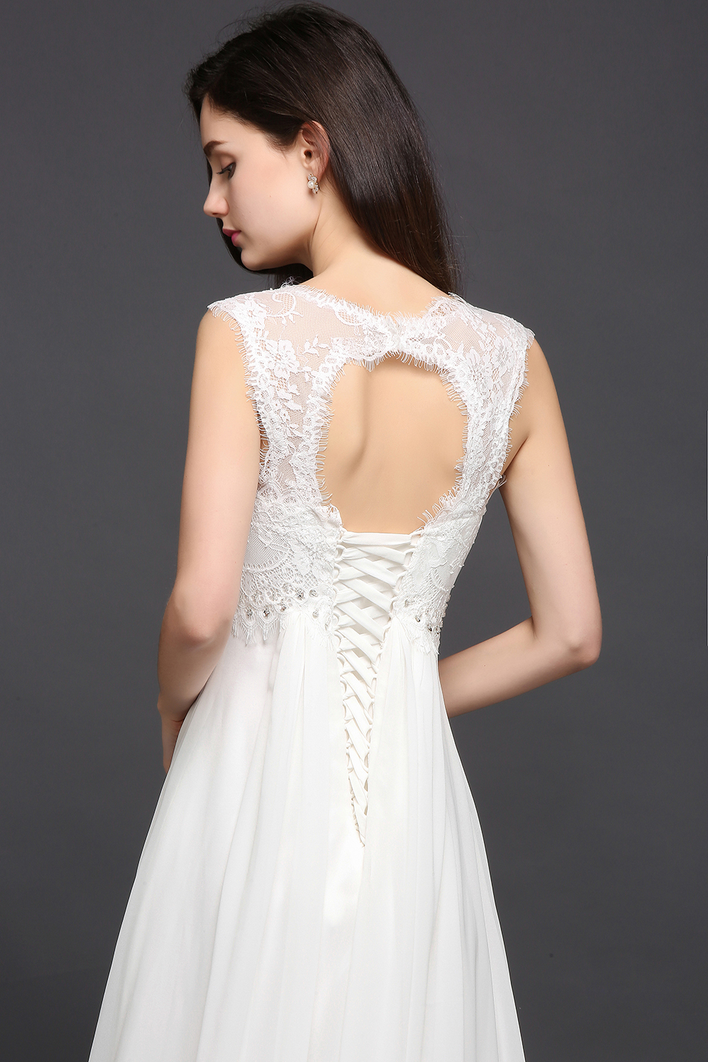 Women's Laced Bridal Dress with Open Back